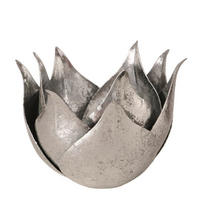 DEKORAČNÝ KVET  - strieborná, Basics, kov (12/12/8cm)