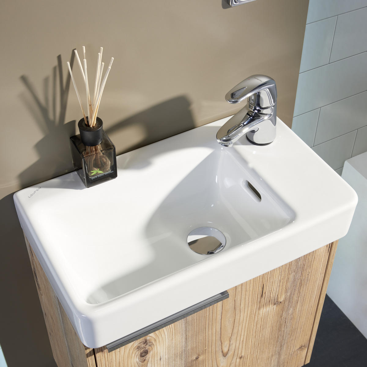 BADEZIMMER  in 64 cm  - Fichtefarben/Braun, KONVENTIONELL, Glas/Keramik (64cm) - Moderano
