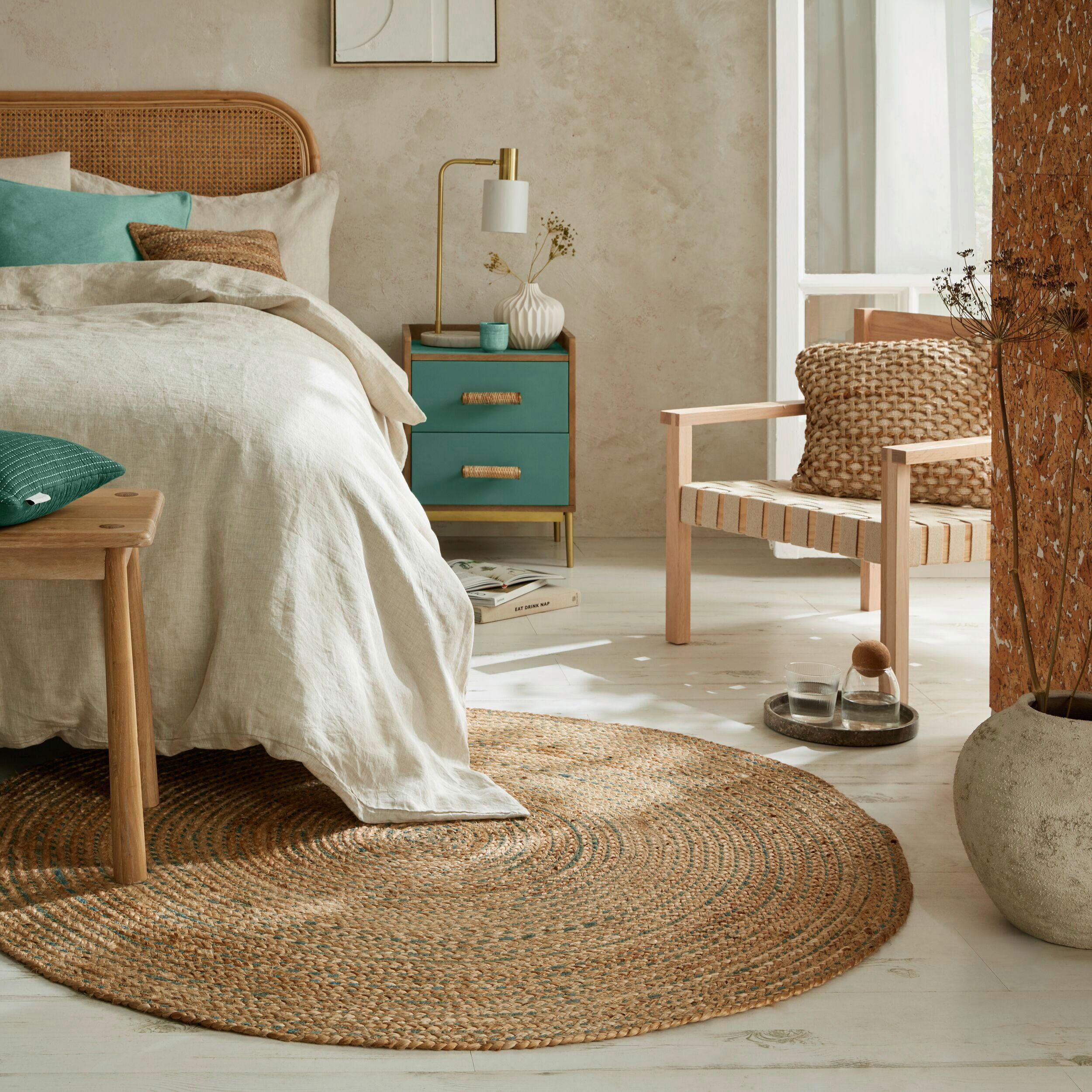 HANDWEBTEPPICH 180 cm Jute Circles Naturfarben  - Naturfarben, KONVENTIONELL, Textil (180cm) - Xora