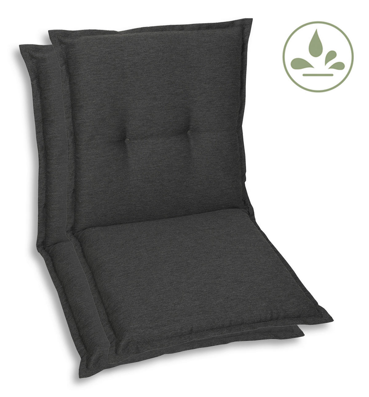 SESSELAUFLAGENSET in Anthrazit Uni  - Anthrazit, Basics, Textil (50/7/100cm)