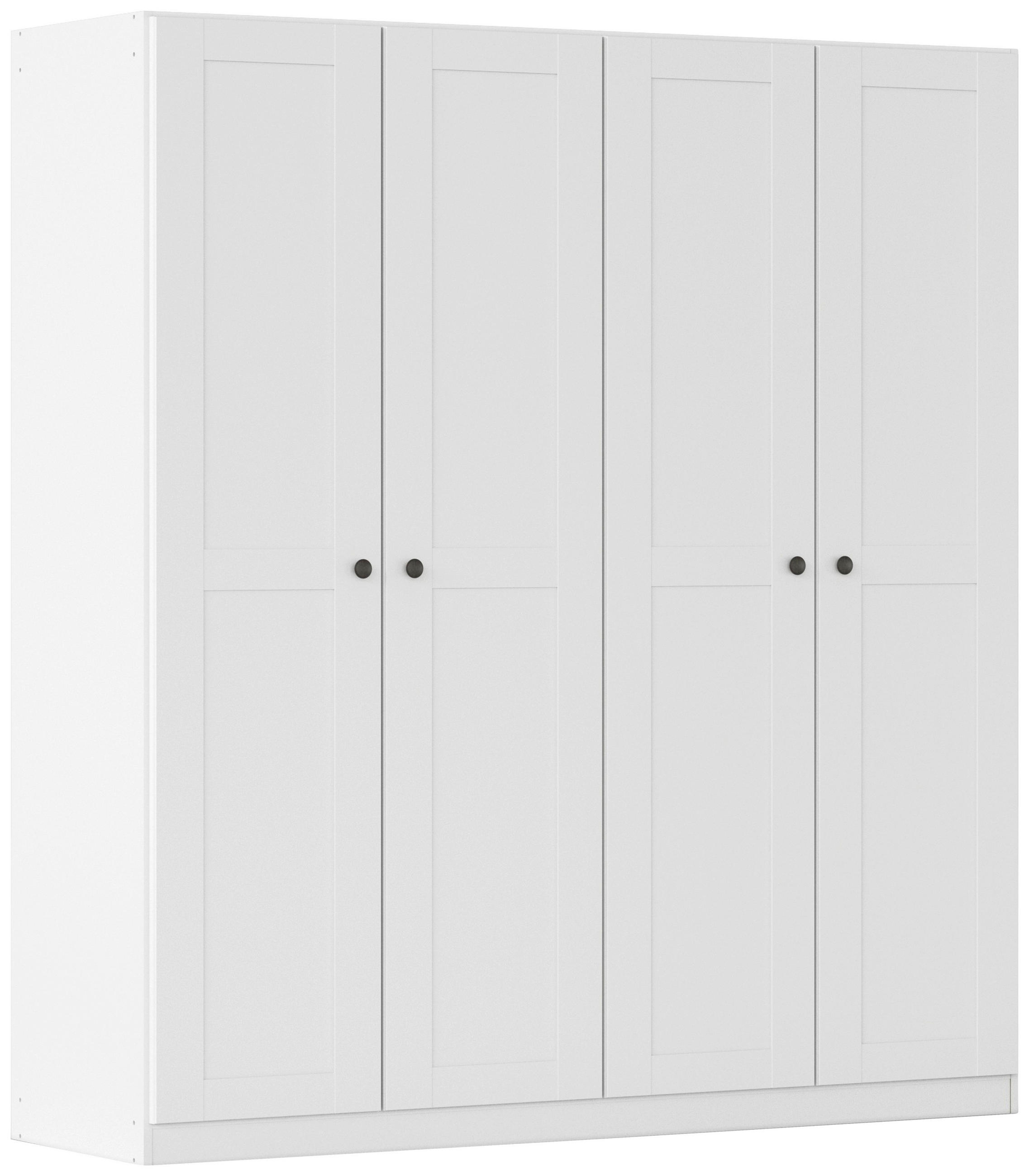 DREHTÜRENSCHRANK 181/197/54 cm,  in Weiß, 4 Tür(en)  - Schwarz/Weiß, KONVENTIONELL, Holzwerkstoff/Kunststoff (181/197/54cm) - home24