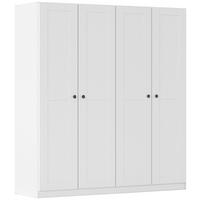DREHTÜRENSCHRANK 181/197/54 cm,  in Weiß, 4 Tür(en)  - Schwarz/Weiß, KONVENTIONELL, Holzwerkstoff/Kunststoff (181/197/54cm) - home24