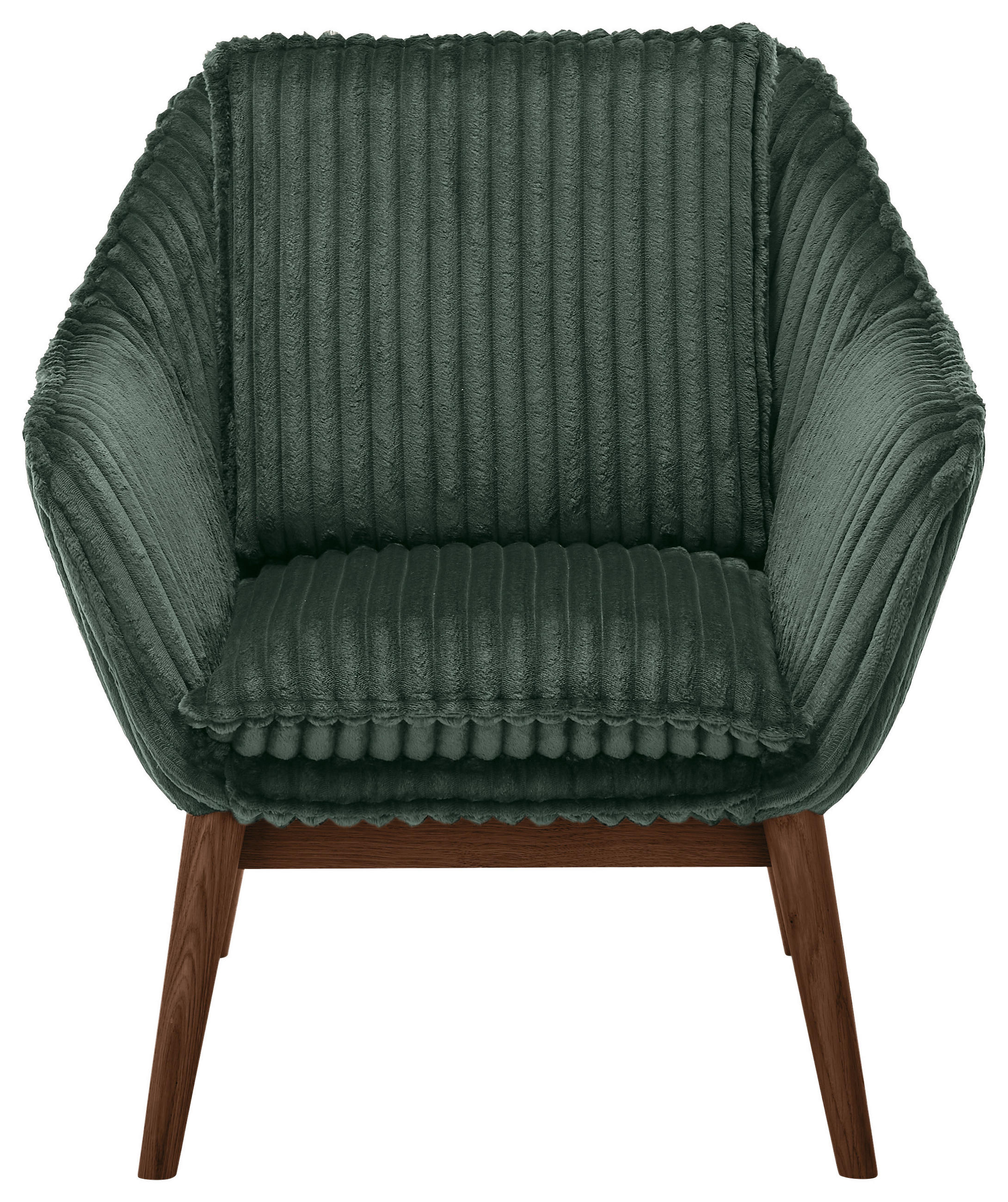 SESSEL in Cord Olivgrün  - Dunkelbraun/Olivgrün, KONVENTIONELL, Holz/Textil (77/90/85cm) - SetOne by Musterring