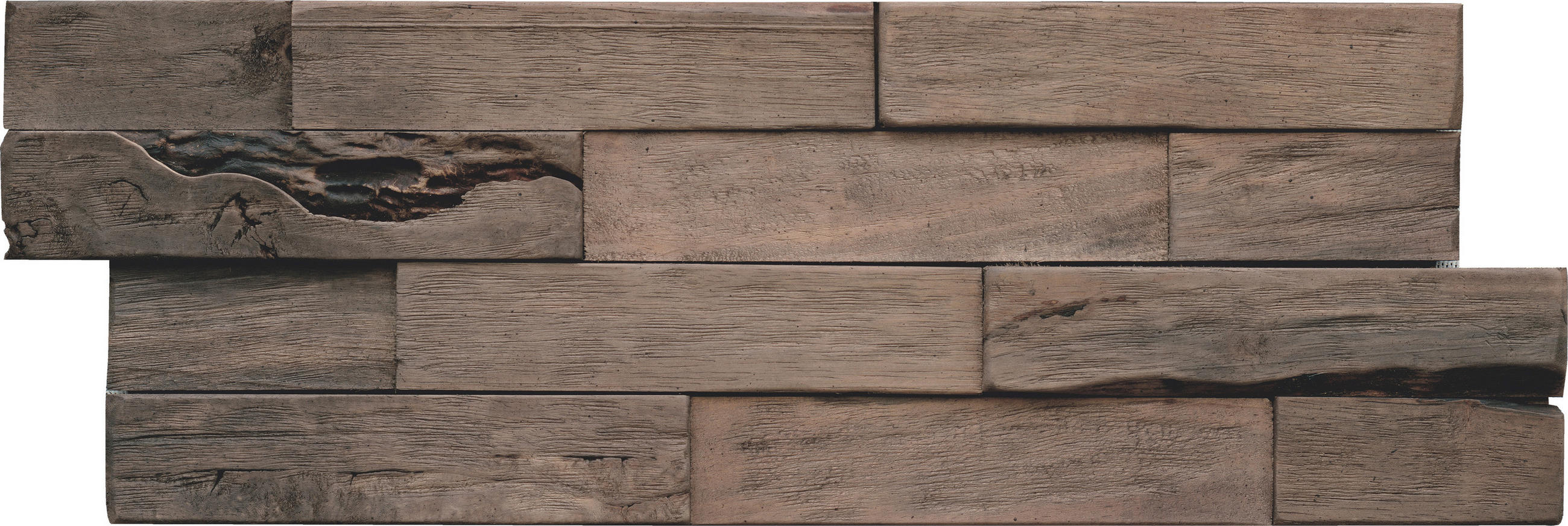 XXXLutz Wandverkleidung Driftwood Grau, Dunkelbraun 20x2x56 cm