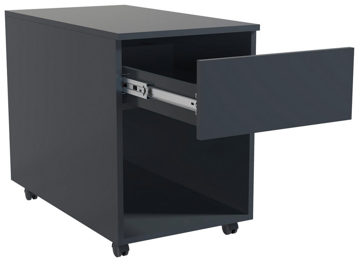 ROLLCONTAINER Anthrazit  - Anthrazit, MODERN, Holzwerkstoff/Kunststoff (39/55/70cm) - MID.YOU