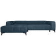 ECKSOFA  in Chenille Blau  222/279 cm  - Blau/Schwarz, KONVENTIONELL, Kunststoff/Textil (222/279cm) - Hom`in