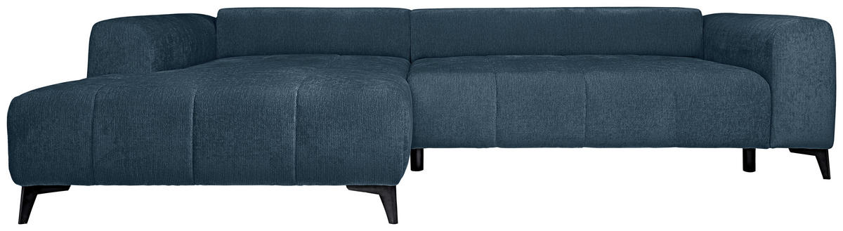 HÖRNSOFFA i chenille blå  - blå/svart, Klassisk, textil/plast (222/279cm) - MID.YOU