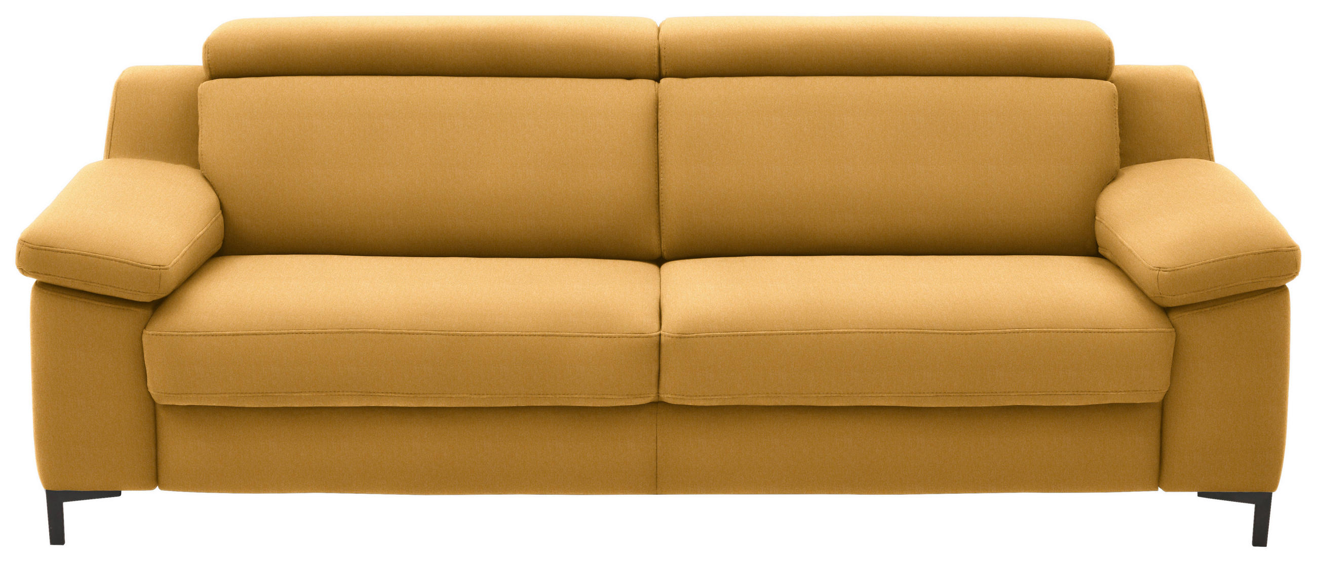 3-SITZER-SOFA in Chenille Gelb  - Gelb/Schwarz, Design, Textil/Metall (230/104/104cm) - Valdera