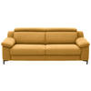 3-SITZER-SOFA in Chenille Gelb  - Gelb/Schwarz, Design, Textil/Metall (230/104/104cm) - Valdera