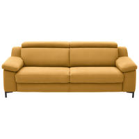 3-SITZER-SOFA in Chenille Gelb  - Gelb/Schwarz, Design, Textil/Metall (230/104/104cm) - Valdera