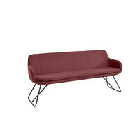 SITZBANK 180/87/65 cm Webstoff Bordeaux Metall  - Bordeaux/Schwarz, Design, Textil/Metall (180/87/65cm) - Musterring