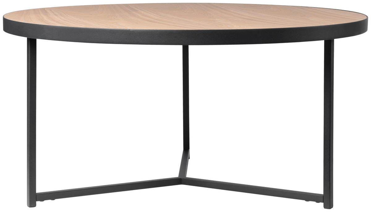KONFERENČNÍ STOLEK, černá, barvy jasanu, dřevo, kov, kompozitní dřevo, 80/80/40 cm - černá/barvy jasanu, Design, kov/dřevo (80/80/40cm) - MID.YOU