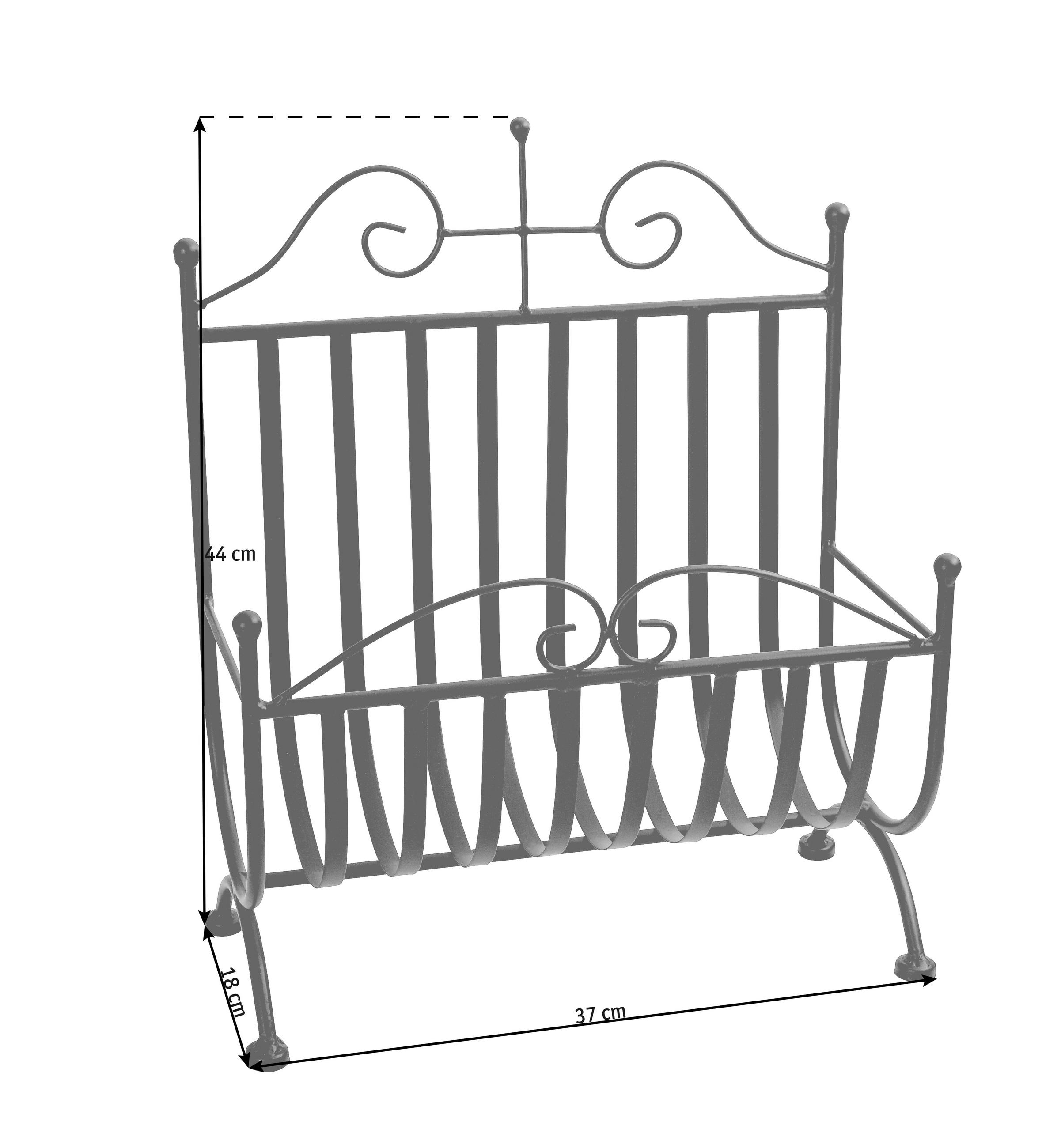 ZEITUNGSSTÄNDER Metall Schwarz - Schwarz, Basics, Metall (37/44/18cm)