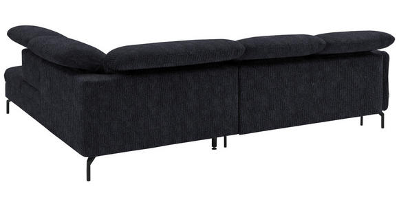 ECKSOFA in Flachgewebe Graphitfarben 299-313/233 cm - Schwarz/Graphitfarben, Design, Textil/Metall (299-313/233cm) - Dieter Knoll