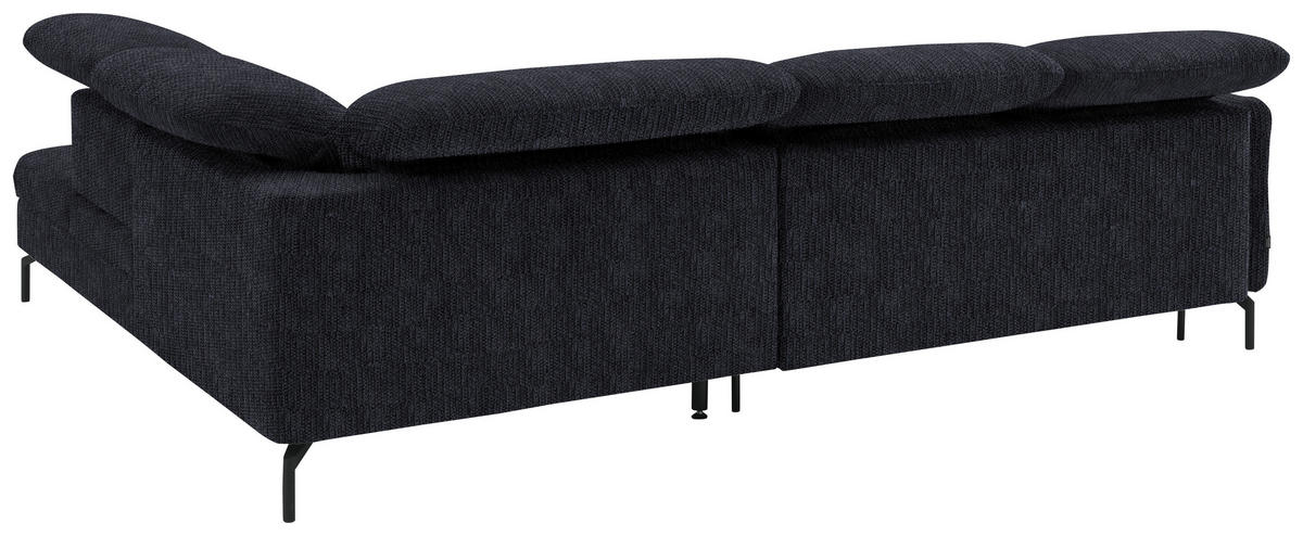 ECKSOFA in Flachgewebe Graphitfarben  - Schwarz/Graphitfarben, Design, Textil/Metall (299-313/233cm) - Dieter Knoll