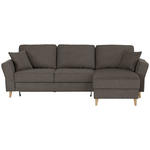 ECKSOFA in Flachgewebe Graubraun  - Eichefarben/Graubraun, KONVENTIONELL, Holz/Textil (265/159cm) - Carryhome