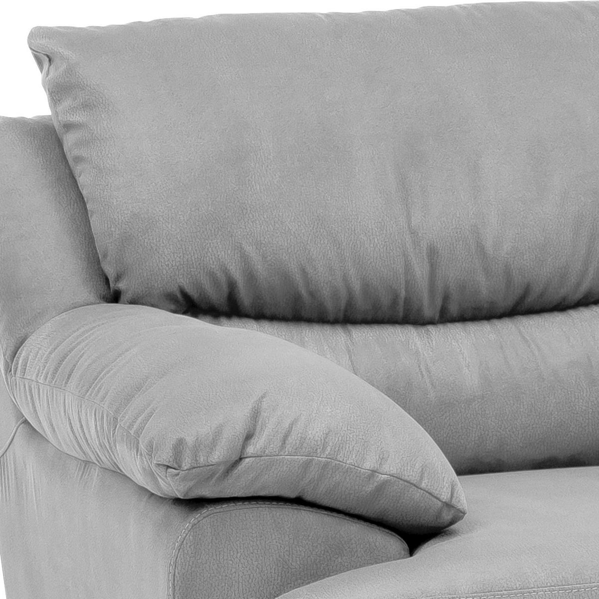 SESSEL in Mikrofaser Hellgrau  - Hellgrau/Schwarz, Design, Kunststoff/Textil (117/97/100cm) - Livetastic