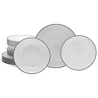 SERVIS Luna Black Line 18 delar  - vit/svart, Basics, keramik - Creatable
