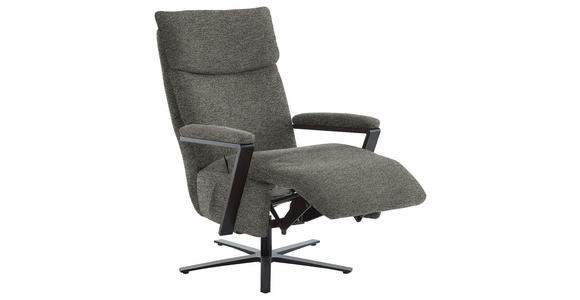 RELAXSESSEL in Textil Graubraun  - Graubraun/Schwarz, Design, Textil/Metall (68/117/85cm) - Cantus