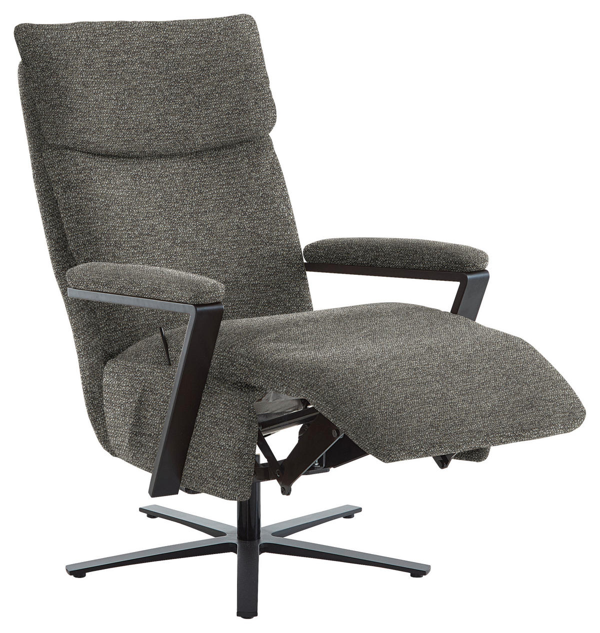 RELAXSESSEL in Textil Graubraun  - Graubraun/Schwarz, Design, Textil/Metall (68/117/85cm) - Cantus