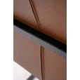 ARMLEHNSTUHL in Eisen Echtleder pigmentiert - Cognac/Schwarz, Design, Leder/Metall (55/91/64cm) - Ambia Home