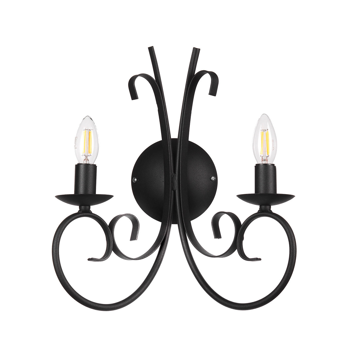 WANDLEUCHTE 35/38 cm   - Schwarz, KONVENTIONELL, Metall (35/38cm)