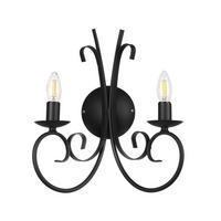 WANDLEUCHTE 35/38 cm   - Schwarz, KONVENTIONELL, Metall (35/38cm)