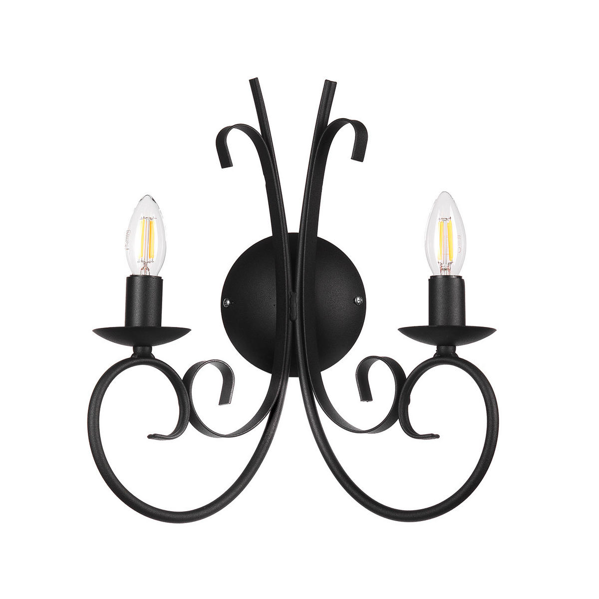 WANDLEUCHTE 35/38 cm   - Schwarz, KONVENTIONELL, Metall (35/38cm)