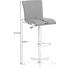 BARHOCKER Lederlook Alufarben, Schwarz - Edelstahlfarben/Schwarz, Design, Textil/Metall (54/111,5/54cm) - Dieter Knoll