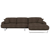 ECKSOFA Mokka Webstoff  - Mokka, Design, Textil/Metall (304/184cm) - Dieter Knoll
