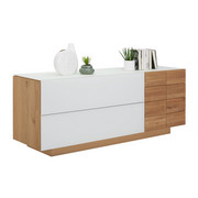 SIDEBOARD - Eichefarben/Weiß, Natur, Glas/Holz (192/74/52cm) - Voglauer