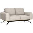 2-SITZER-SOFA  in Struktur Creme  - Creme/Schwarz, Design, Holz/Textil (166/85-104/95cm) - Novel