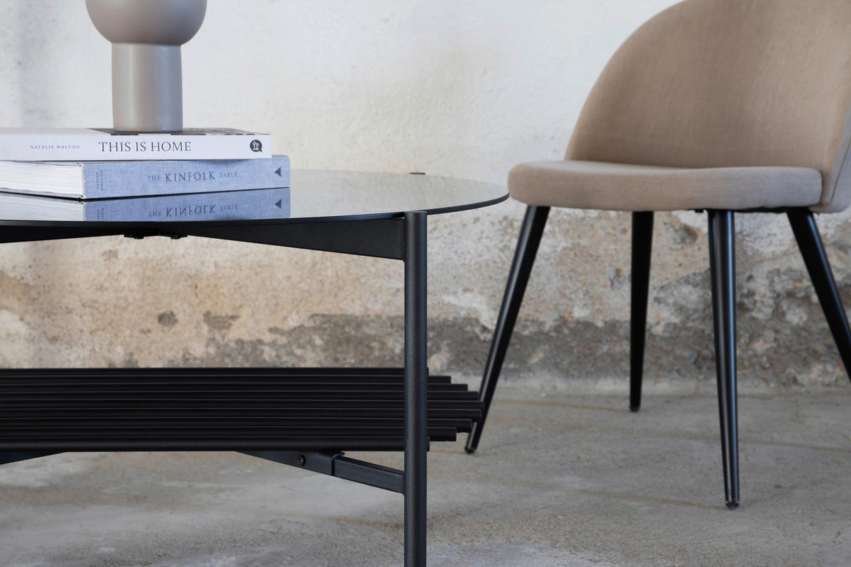 COUCHTISCH in Metall, Glas 80/80/45 cm  - Schwarz, Design, Glas/Metall (80/80/45cm) - Livetastic