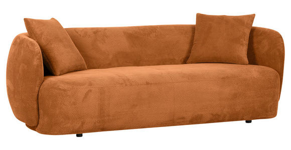 BIGSOFA Flachgewebe Kupferfarben - Schwarz/Kupferfarben, KONVENTIONELL, Kunststoff/Textil (228/73/103cm) - Ambia Home