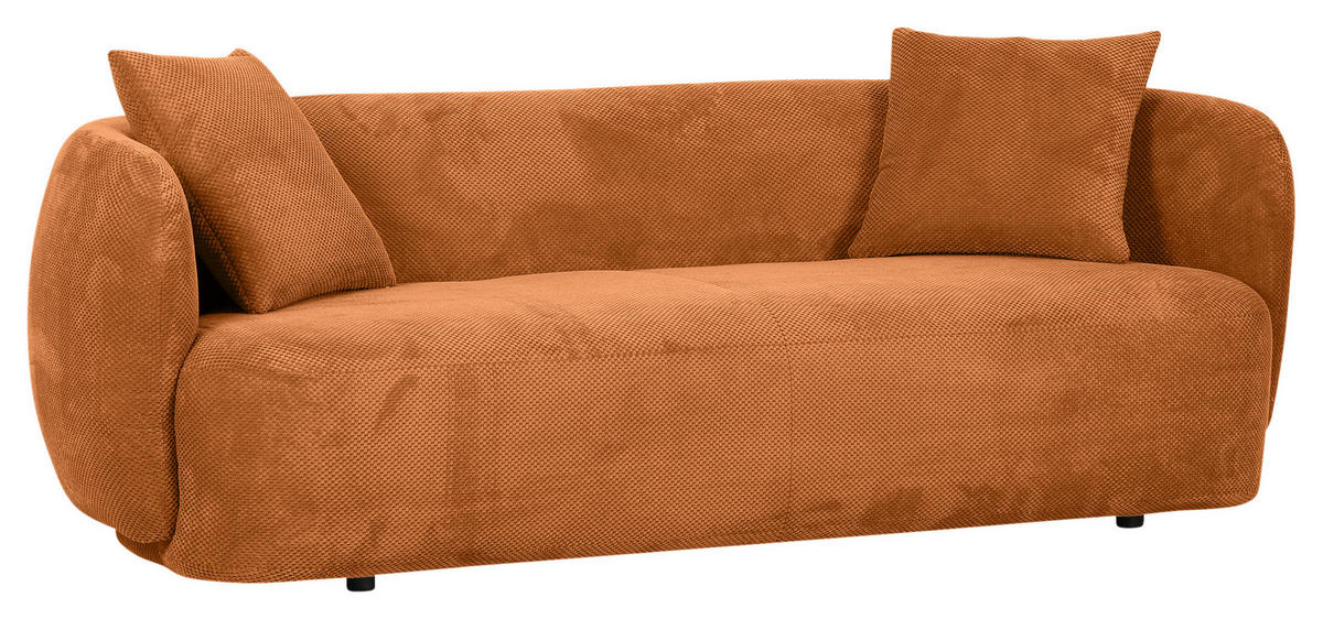 BIGSOFA in Flachgewebe Kupferfarben  - Schwarz/Kupferfarben, Konventionell, Kunststoff/Textil (228/73/103cm) - Ambia Home