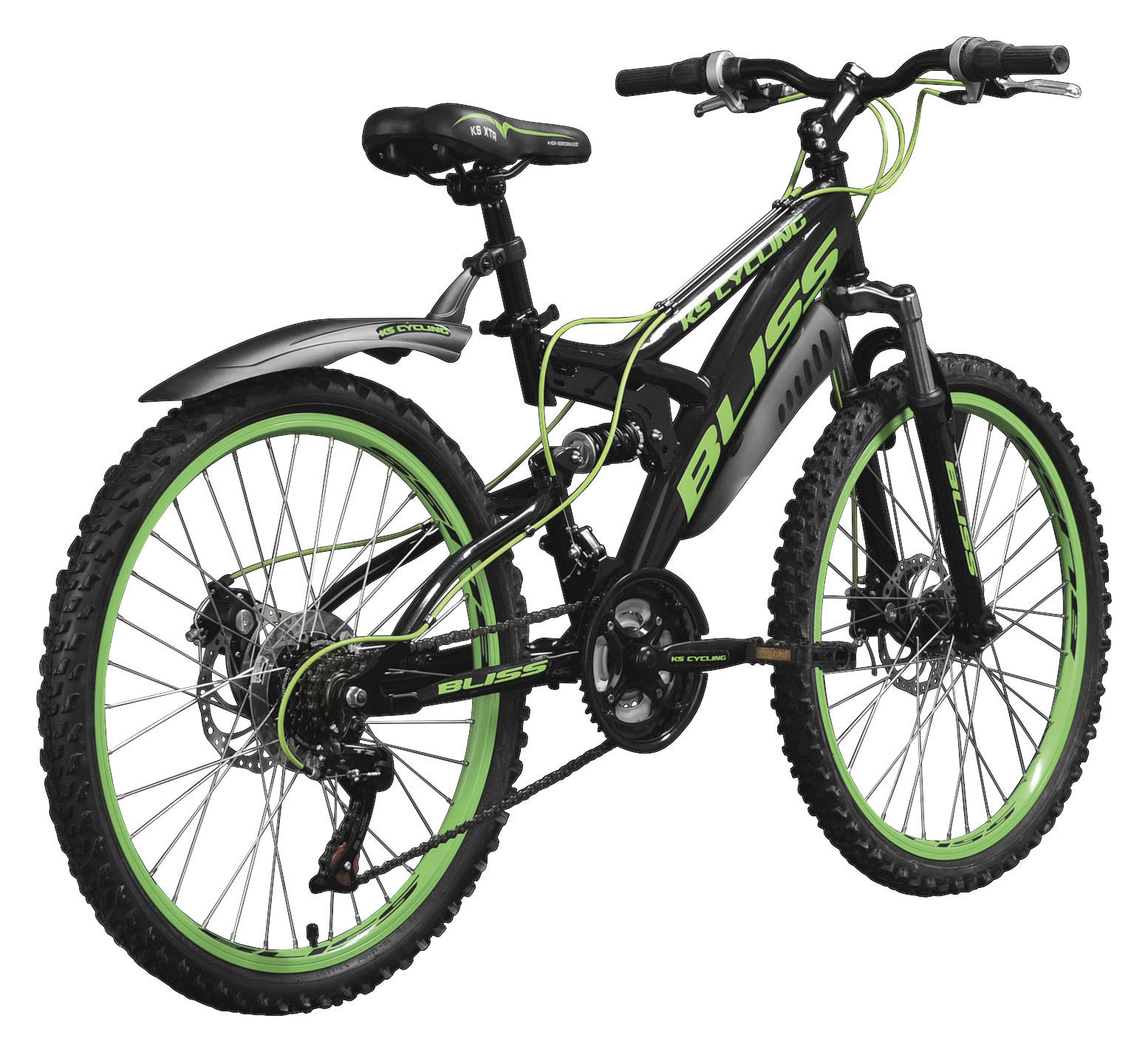 KINDERFAHRRAD 24 Zoll  - Schwarz/Grün, Basics, Metall (180/70/80cm) - Atrigo
