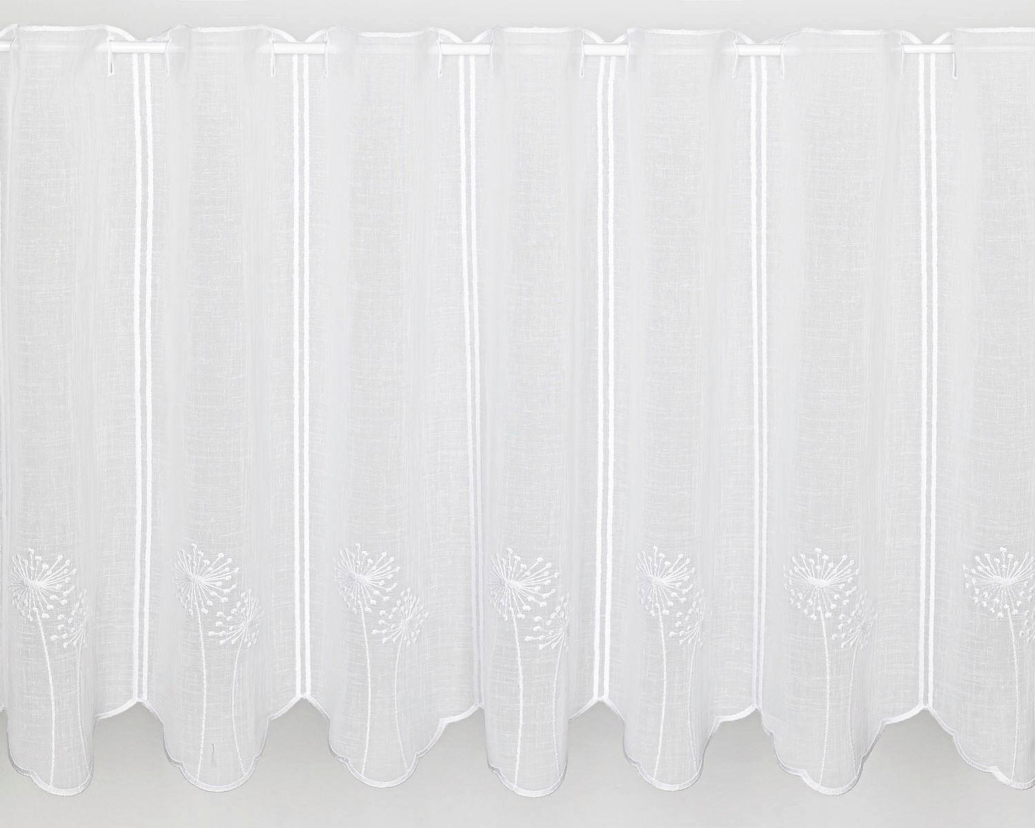 VITRÁZSFÜGGÖNY 45 cm  - fehér, Basics, textil (45cm)