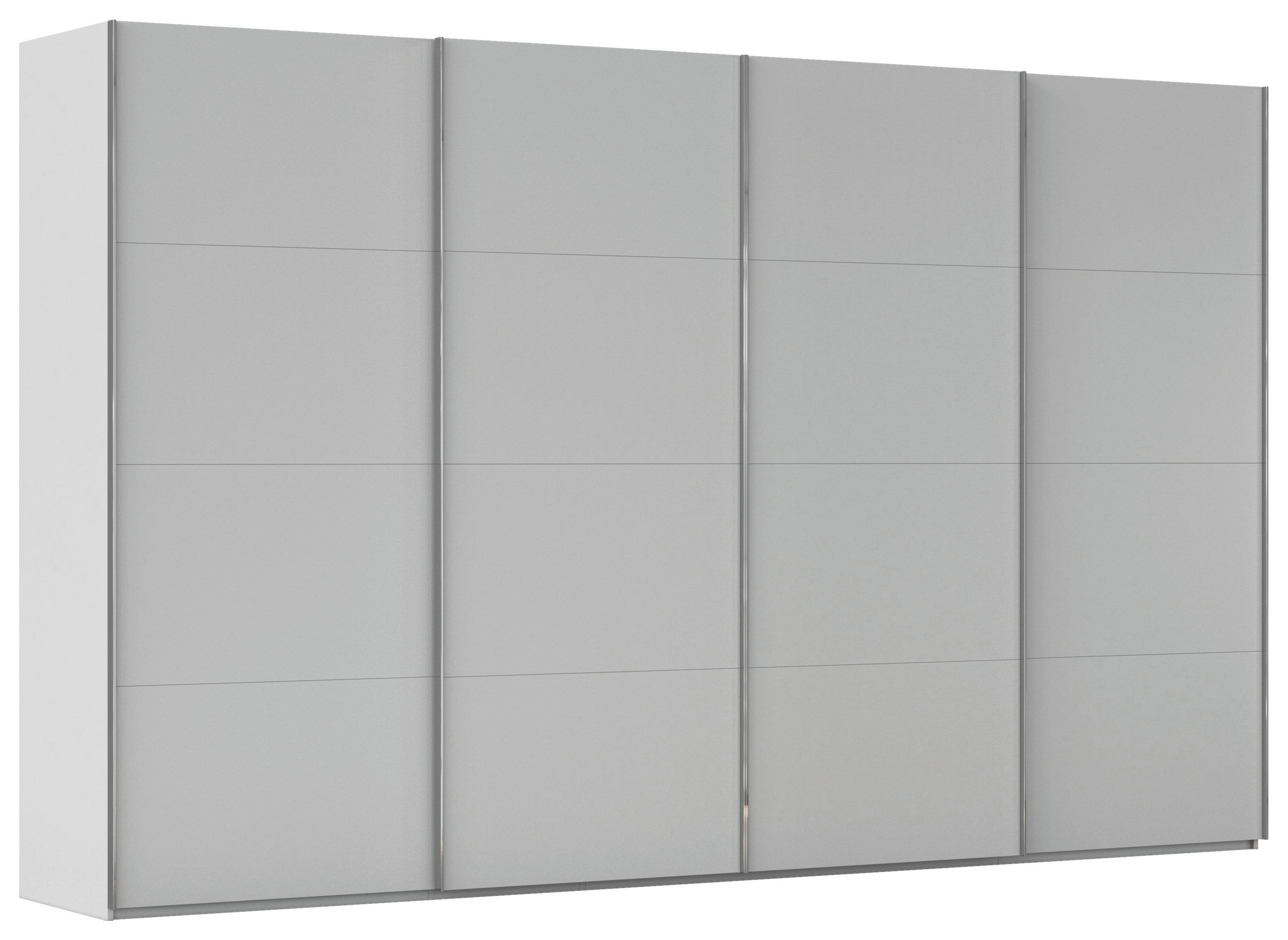 SCHWEBETÜRENSCHRANK 361/223/68 cm 4-türig Seidengrau  - Chromfarben/Seidengrau, Design, Holzwerkstoff/Metall (361/223/68cm) - Novel