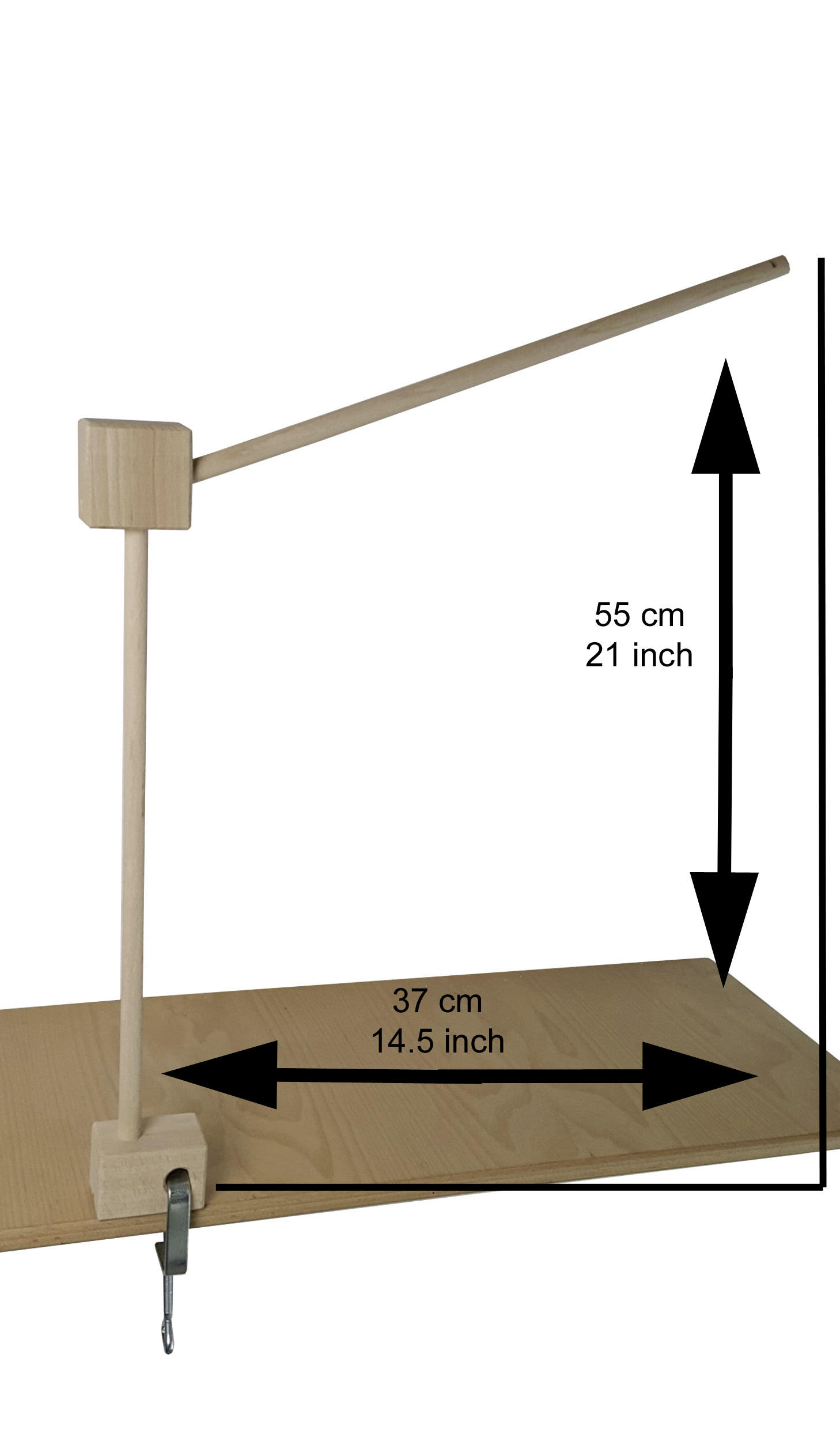 Niermann Mobilehalter klemmbar  - Naturfarben, Basics, Holz (37/55cm)
