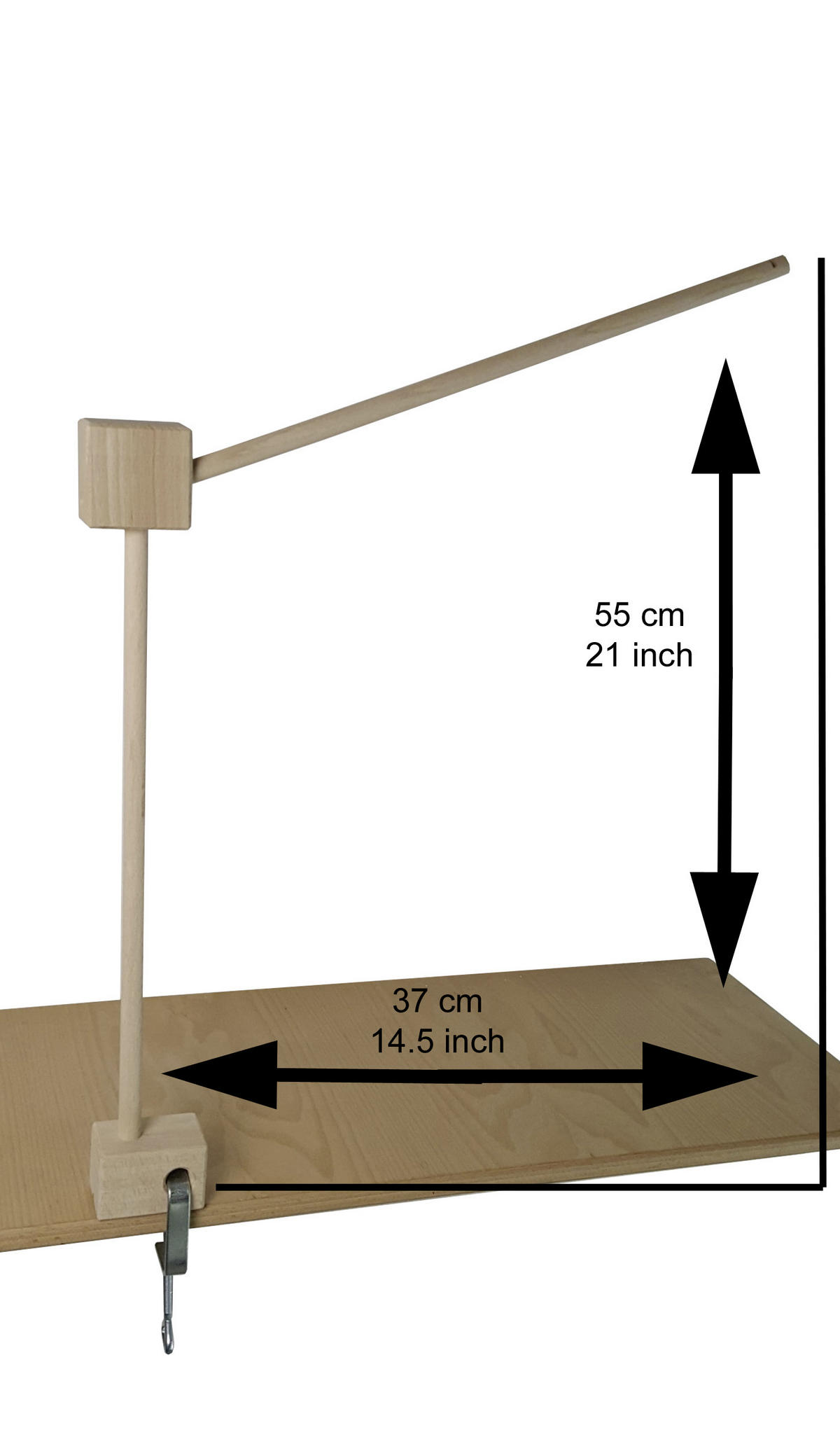Niermann Mobilehalter klemmbar  - Naturfarben, Basics, Holz (37/55cm)