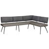 ECKBANK 225/165 cm Mikrofaser Anthrazit, Grau, Schwarz   - Anthrazit/Schwarz, Design, Textil/Metall (225/165cm) - Moderano
