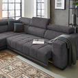 ECKSOFA in Mikrofaser Grau  - Schwarz/Grau, Design, Textil/Metall (207/301cm) - Xora