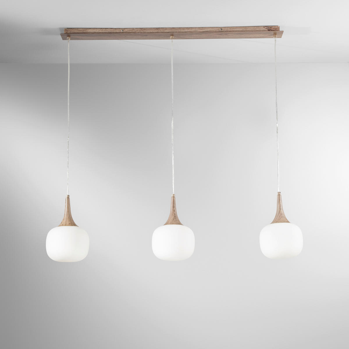 HÄNGELEUCHTE Luce Ambiente e Design 97/17/150 cm   - Weiß/Eiche Artisan, KONVENTIONELL, Glas/Metall (97/17/150cm)