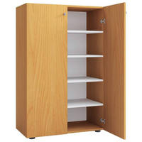 SKOSKÅP  i 70/110/39 cm  - bokfärgad/grå, Klassisk, trämaterial/plast (70/110/39cm) - MID.YOU