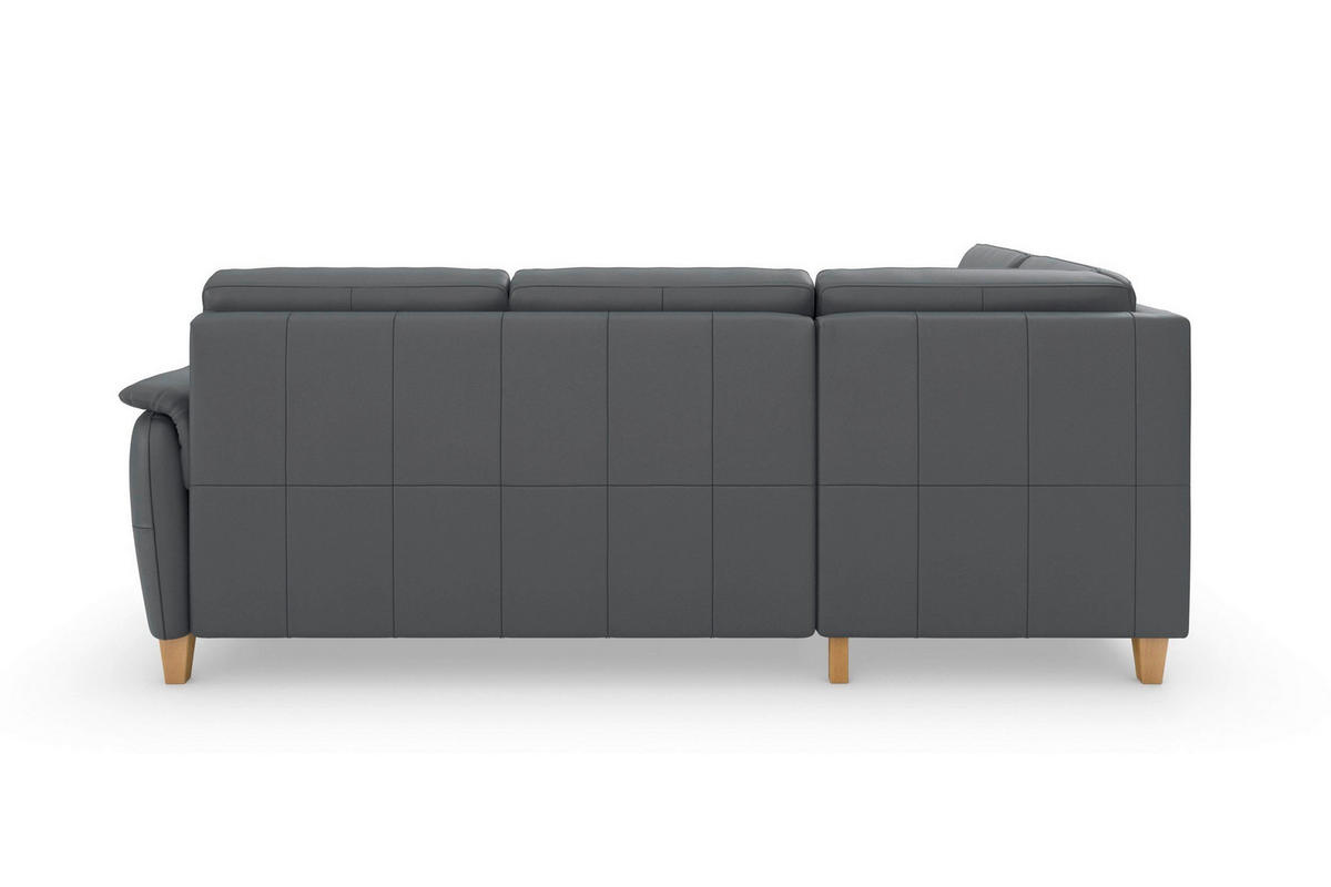 ROHOVÁ SEDAČKA, koža, čierna - čierna/farba duba, Basics, koža/drevo (212/236cm) - Sit & More