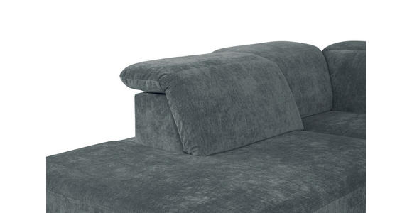 ECKSOFA Grau Chenille Kopfteilverstellung, Sitztiefenverstellung  - Schwarz/Grau, Design, Textil/Metall (243/307cm) - Xora