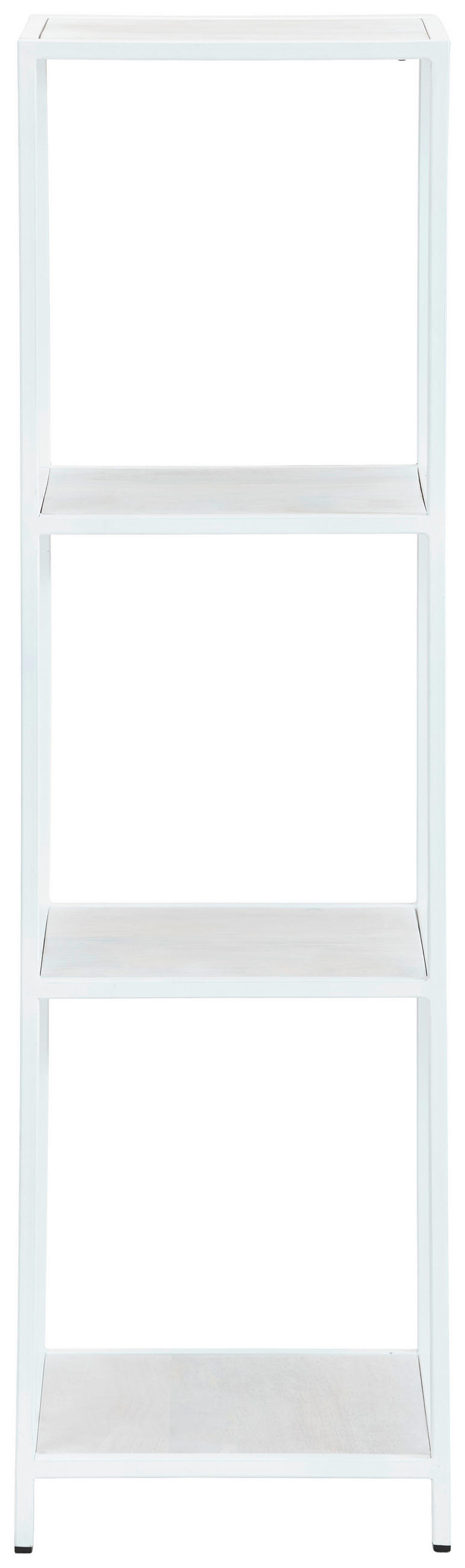 REGAL Mangoholz massiv Weiß  - Weiß, Trend, Holz/Metall (77/150/35cm) - Livetastic