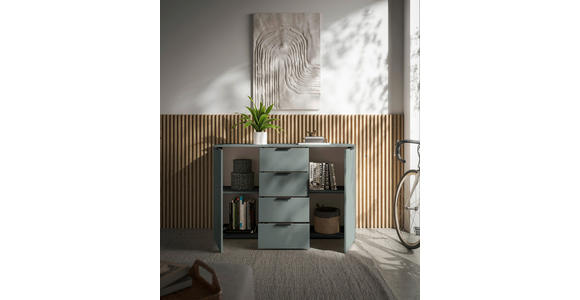 SIDEBOARD in 135/90/40 cm - Salbeigrün/Schwarz, Basics, Holzwerkstoff/Kunststoff (135/90/40cm) - Carryhome