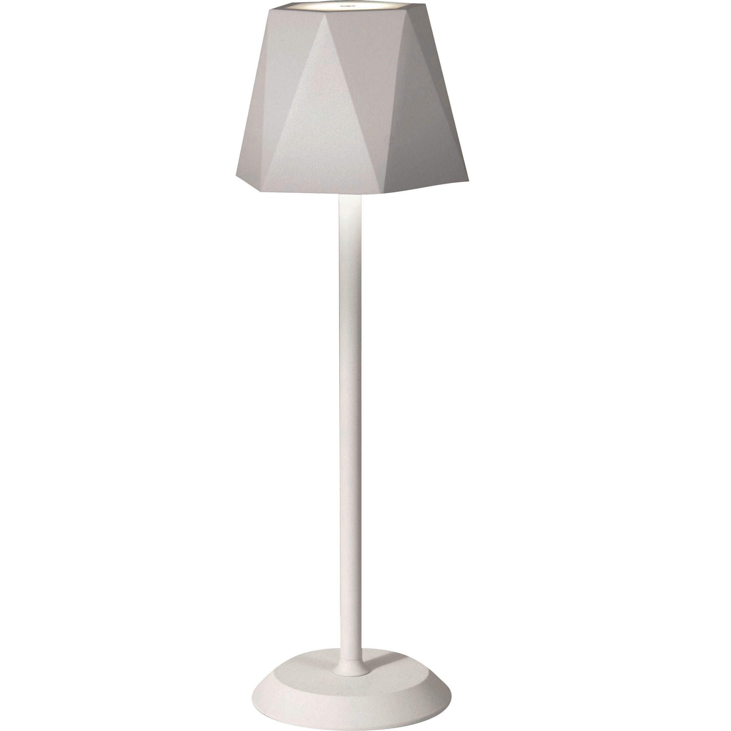AKKU-TISCHLEUCHTE Katy 13/38 cm   - Weiß, Basics, Metall (13/38cm) - Fabas Luce