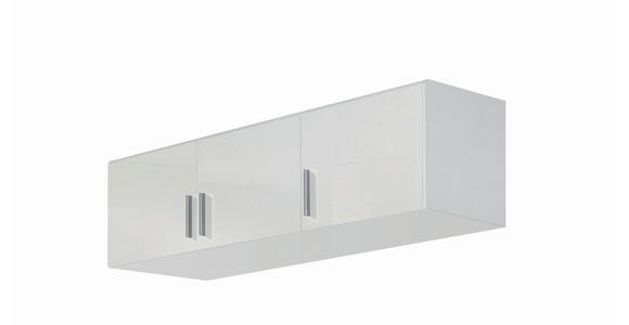 AUFSATZSCHRANK 136/39/54 cm  - Weiß Hochglanz/Alufarben, Design, Holzwerkstoff/Kunststoff (136/39/54cm) - Carryhome